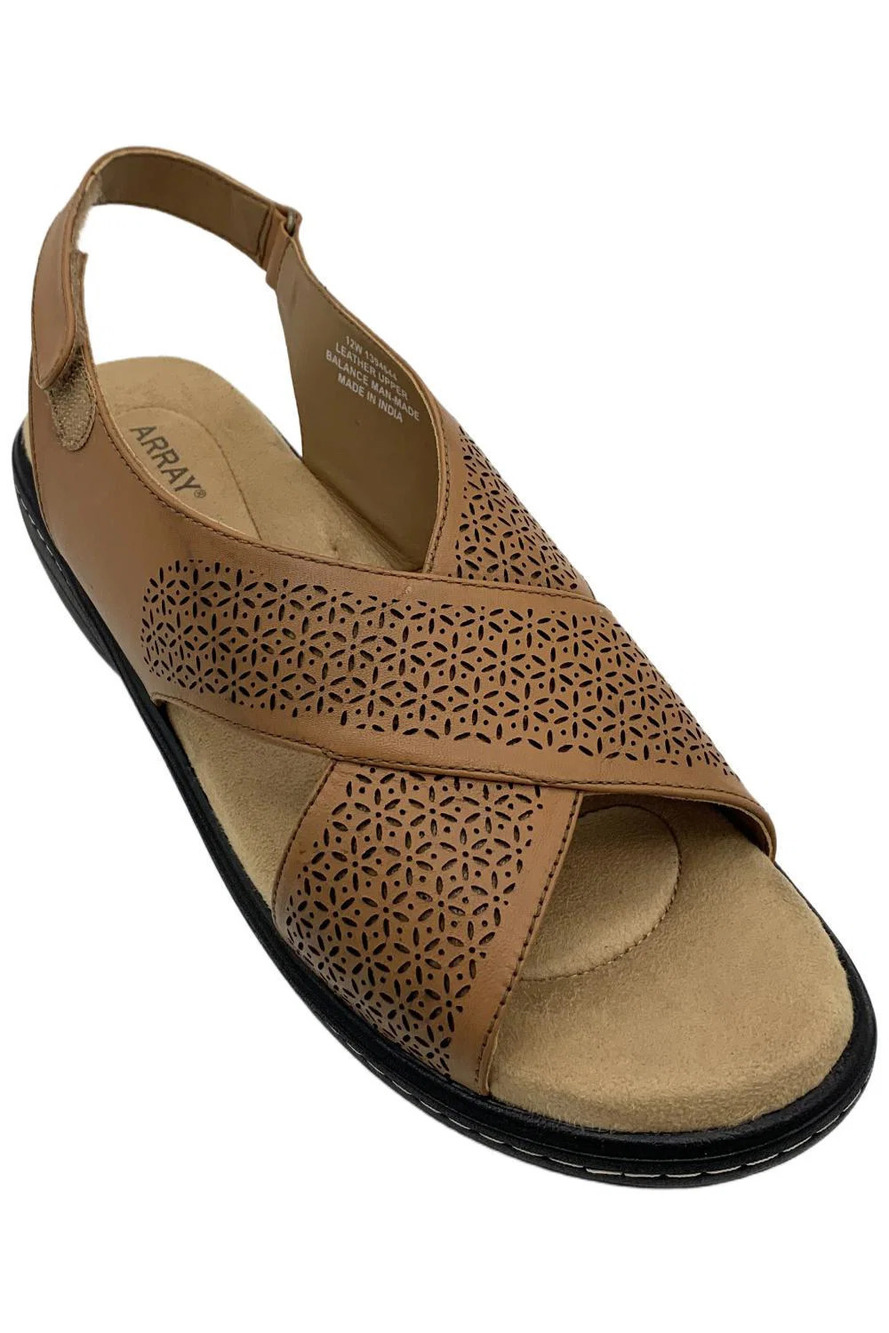ARRAY Women's Abigail Slingback Leather Sandals Honey - Wide